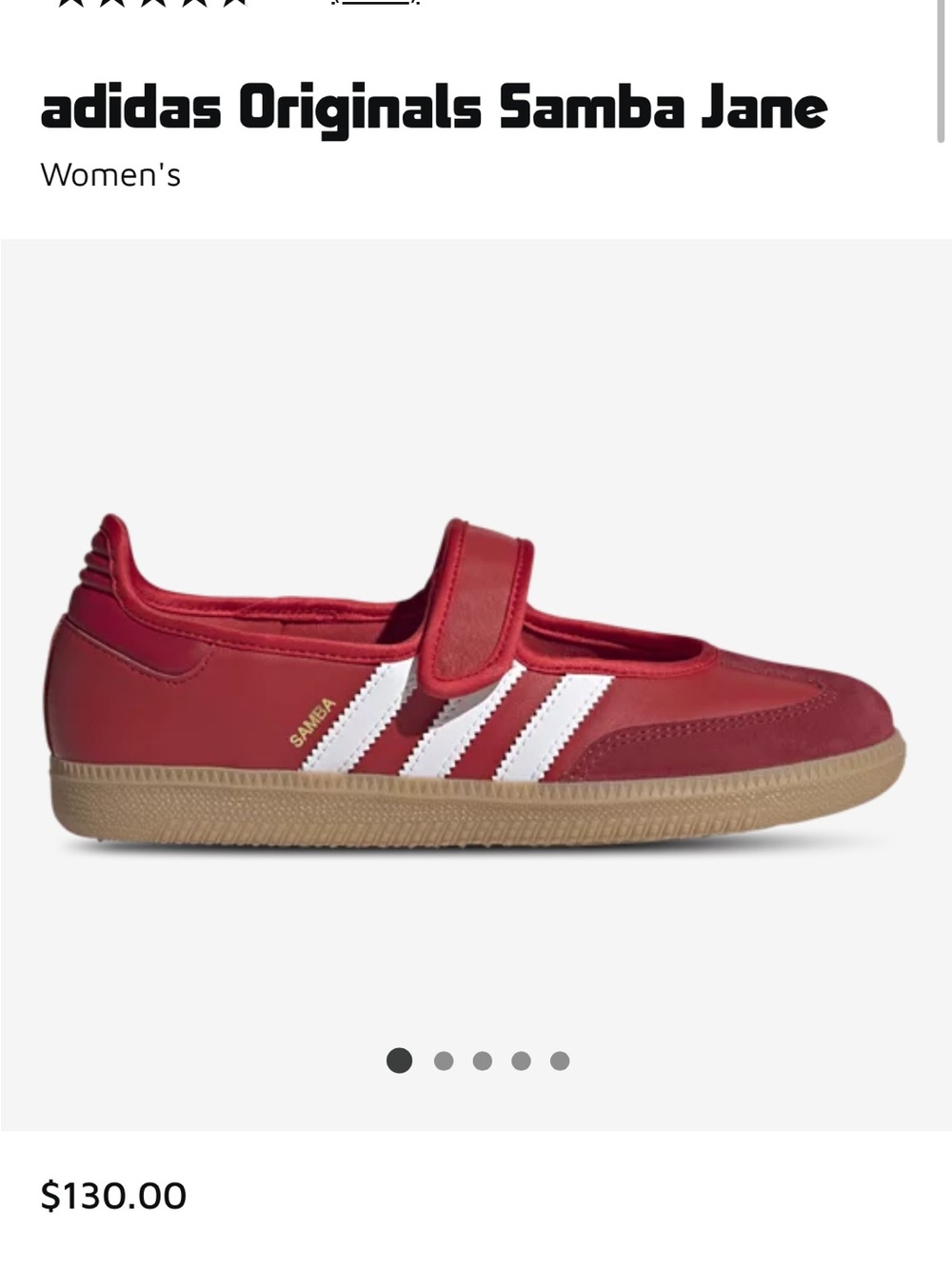 adidas Originals Samba Jane Women's Red with White Stripes